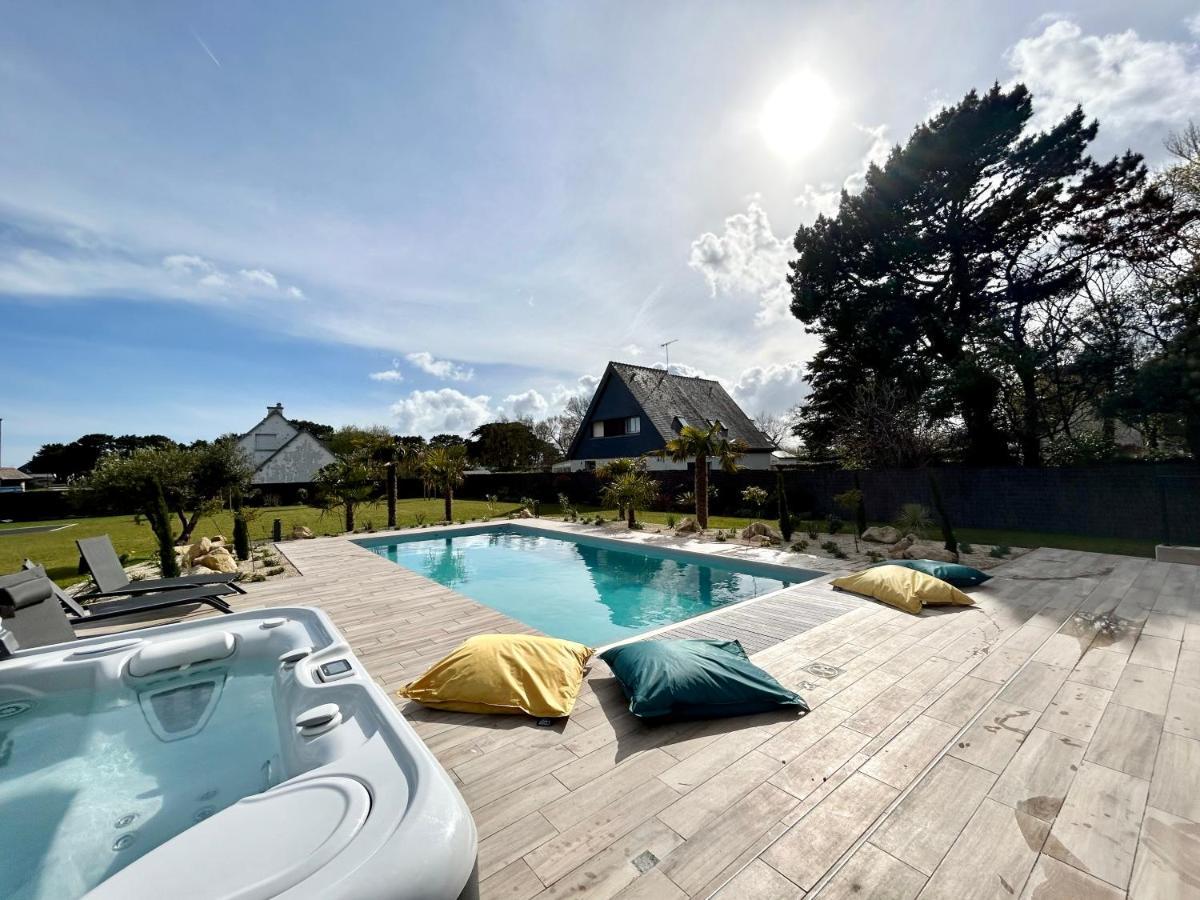 Superbe Villa Tout Confort Avec Piscine Chauffee Er Couverte Et Spa A 2 Pas De La Plage Fouesnant Esterno foto
