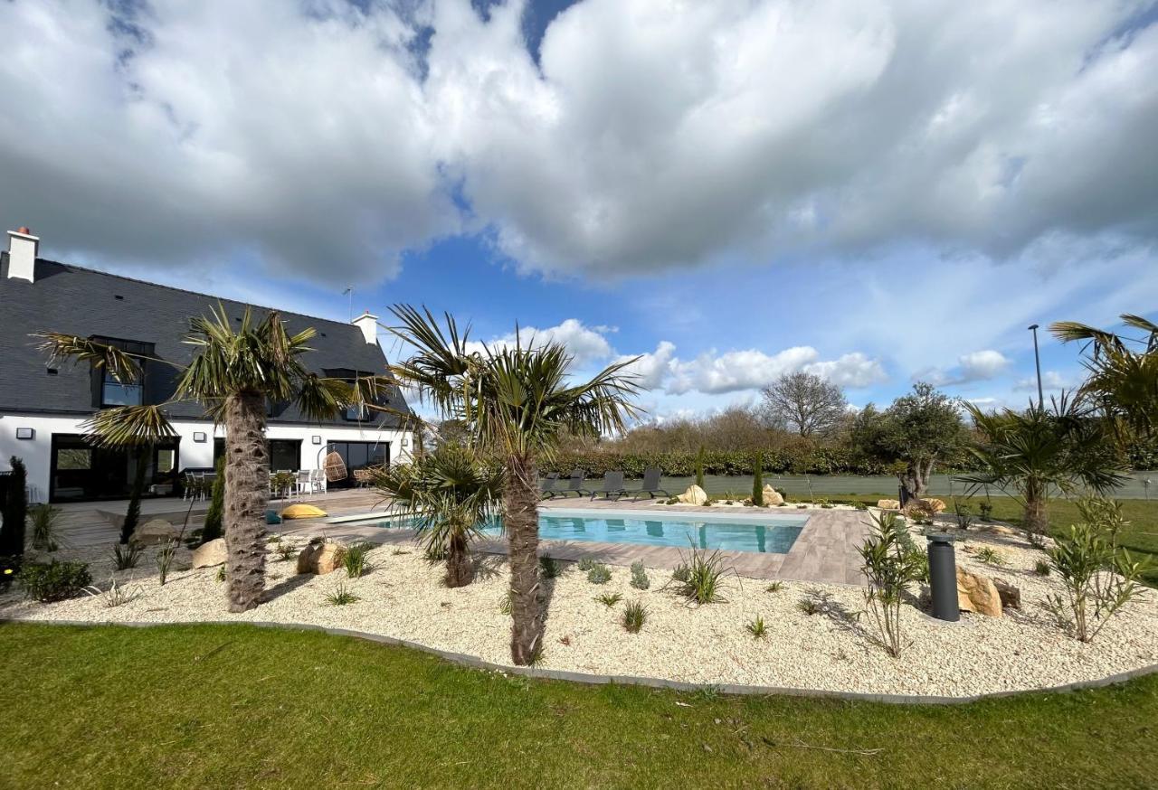 Superbe Villa Tout Confort Avec Piscine Chauffee Er Couverte Et Spa A 2 Pas De La Plage Fouesnant Esterno foto