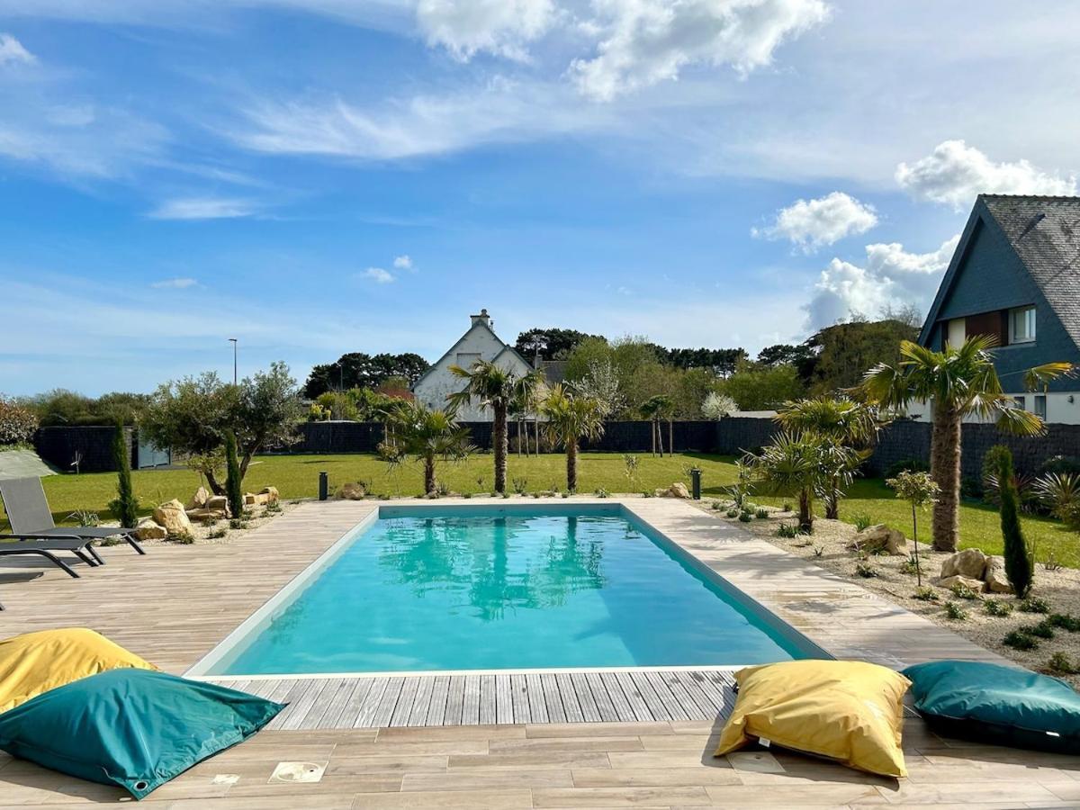 Superbe Villa Tout Confort Avec Piscine Chauffee Er Couverte Et Spa A 2 Pas De La Plage Fouesnant Esterno foto