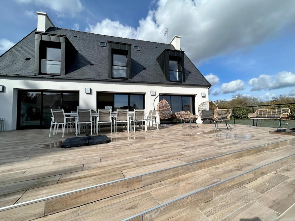Superbe Villa Tout Confort Avec Piscine Chauffee Er Couverte Et Spa A 2 Pas De La Plage Fouesnant Esterno foto