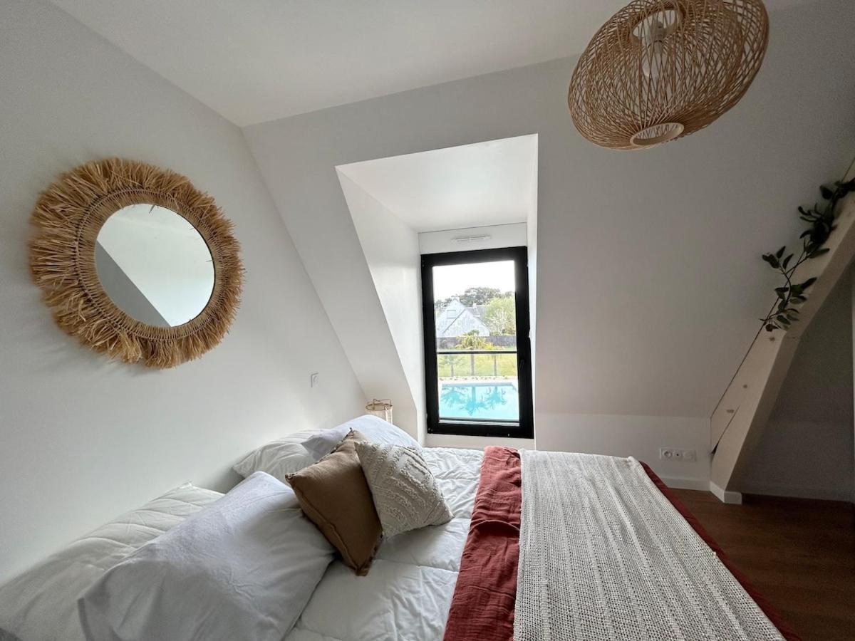 Superbe Villa Tout Confort Avec Piscine Chauffee Er Couverte Et Spa A 2 Pas De La Plage Fouesnant Esterno foto