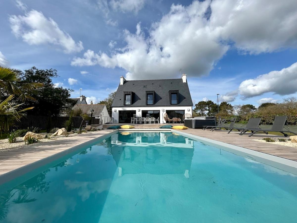 Superbe Villa Tout Confort Avec Piscine Chauffee Er Couverte Et Spa A 2 Pas De La Plage Fouesnant Esterno foto